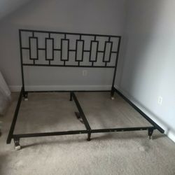 King Size Metal Headboard And Frame Black