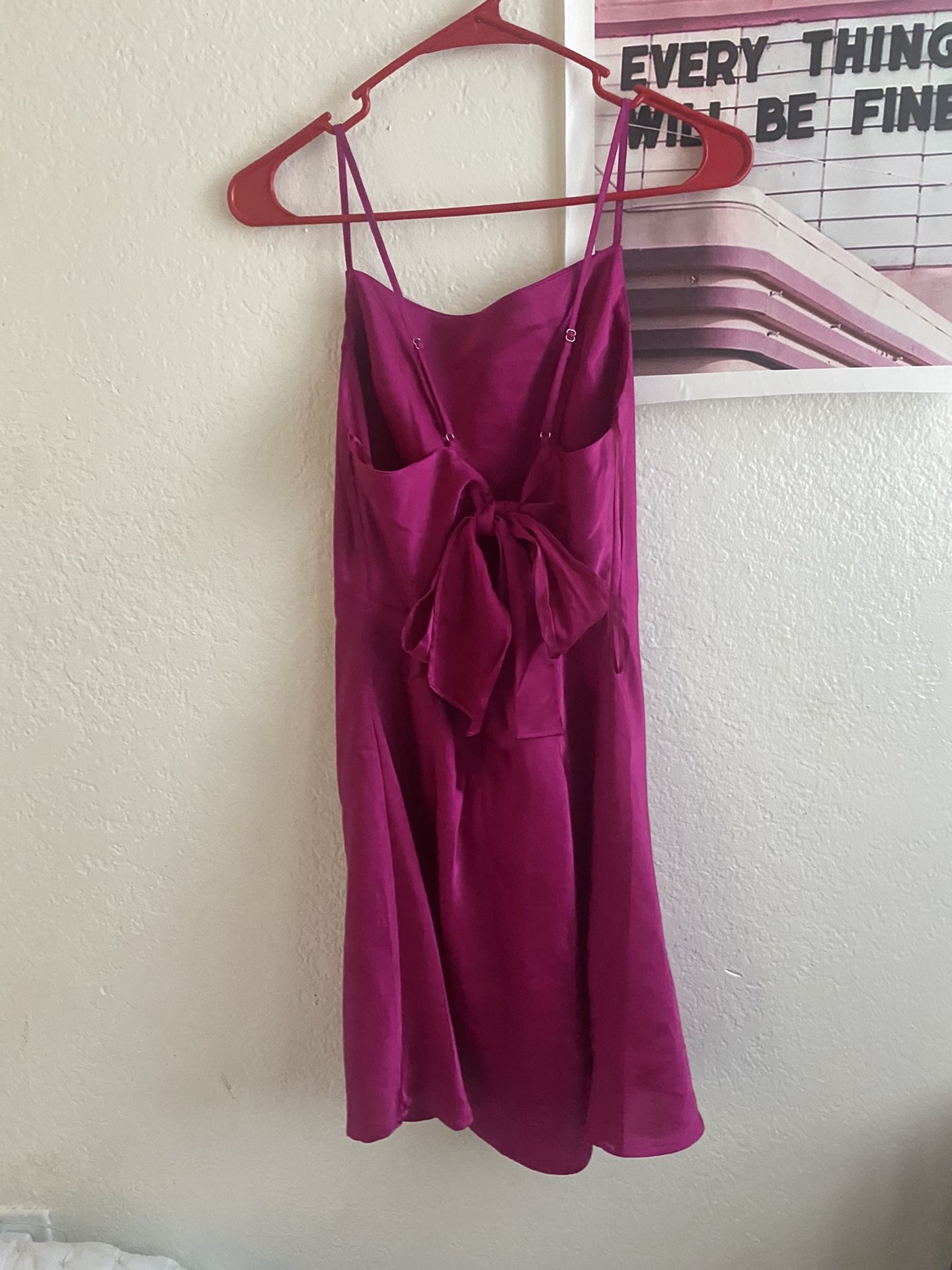 Fushia Mini Dress With Bow On The Back