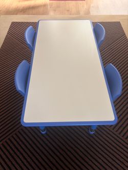 Kids blue and white table set