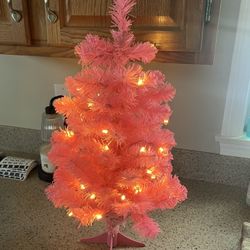 24 Inch Prelit Pink Tree Great For Easter Or Valentines Day New