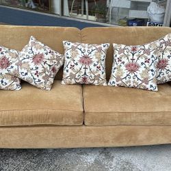 Couch with decorative pillows
