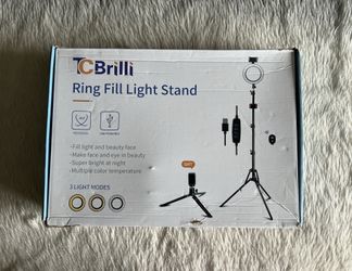 TCBRILLI 8” Selfie LED Ring Light Full Stand for Recording, Model XZA-RL08-01