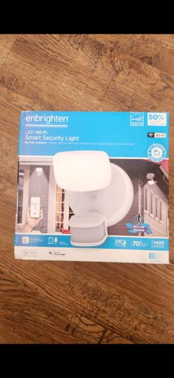 Brand New enbrighten
50% ofnet profits donatedtocharity
energn ENERGYSTAR
LED Wi-Fi Smart Security Light
Wi-Fi
ALL-WEATHER PESRATED
