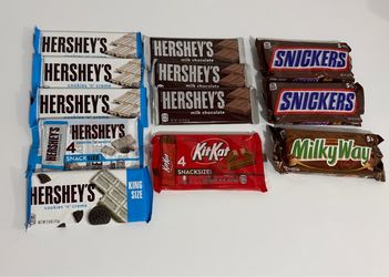 Assorted Hershey's, Snickers, KitKat, and Milky Way Candy