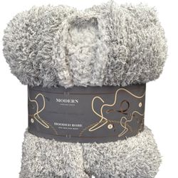 Adrienne Vittandi Hooded Robe Gray