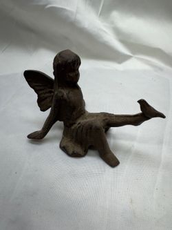 Rustic bronze Brown Fairy Figurine with Outstretched Legs