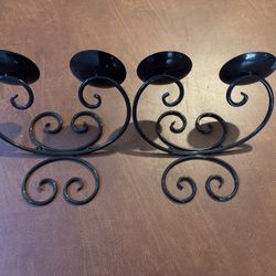 Brown Metal Wall Candle Holders