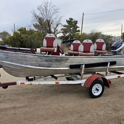14ft Star Craft Bass Aluminum Boat And Trailer 
