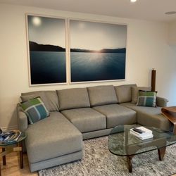 Moving Sale. Crate And Barrel Sectional Sofa For Sale