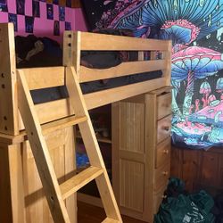 3 Piece Twin Size Loft Bed Set
