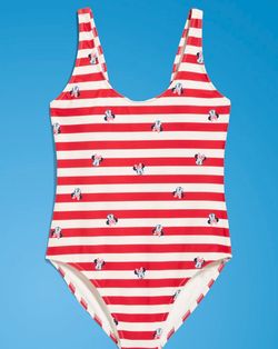 Red and white striped Minnie Swim Suit