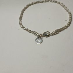 STERLING SILVER ROPE BRACELET SZ 9"