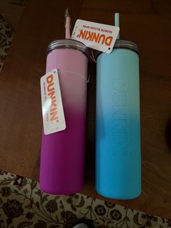 Dunkin' Rainbow Silicone Sipper Tumblers – Set of 2