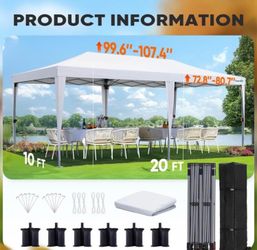 Has Minor Dent 10x20FT Pop Up Canopy Tent Party Tent NO Sidewalls