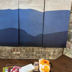 three canvas paintings