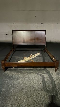 Dark Cherry Wood Bed Frame with Headboard