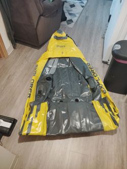 Inflatable 2 Person Canoe With Paddles 