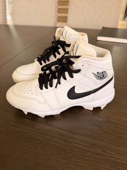 Air Jordan 1 Baseball Cleats White Black