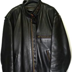 Lost Worlds NY Front Quarter Horsehide Leather Racer Motorcycle Mens Jacket USA