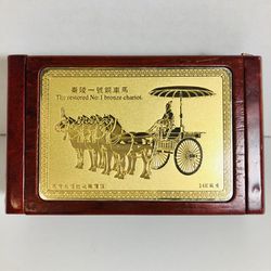 Chinese Souvenir The Terra Cotta Army of China 24 K Wooden Trinket Box.  