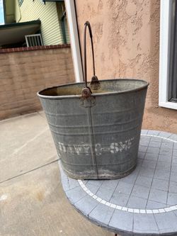 Galvanized 8 Gallon Mop Bucket vintage flower planter metal