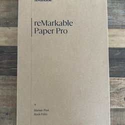 NEW reMarkable - Paper Pro - 11.8" Paper Tablet with Marker Plus and Premium Leather Book Folio - Black