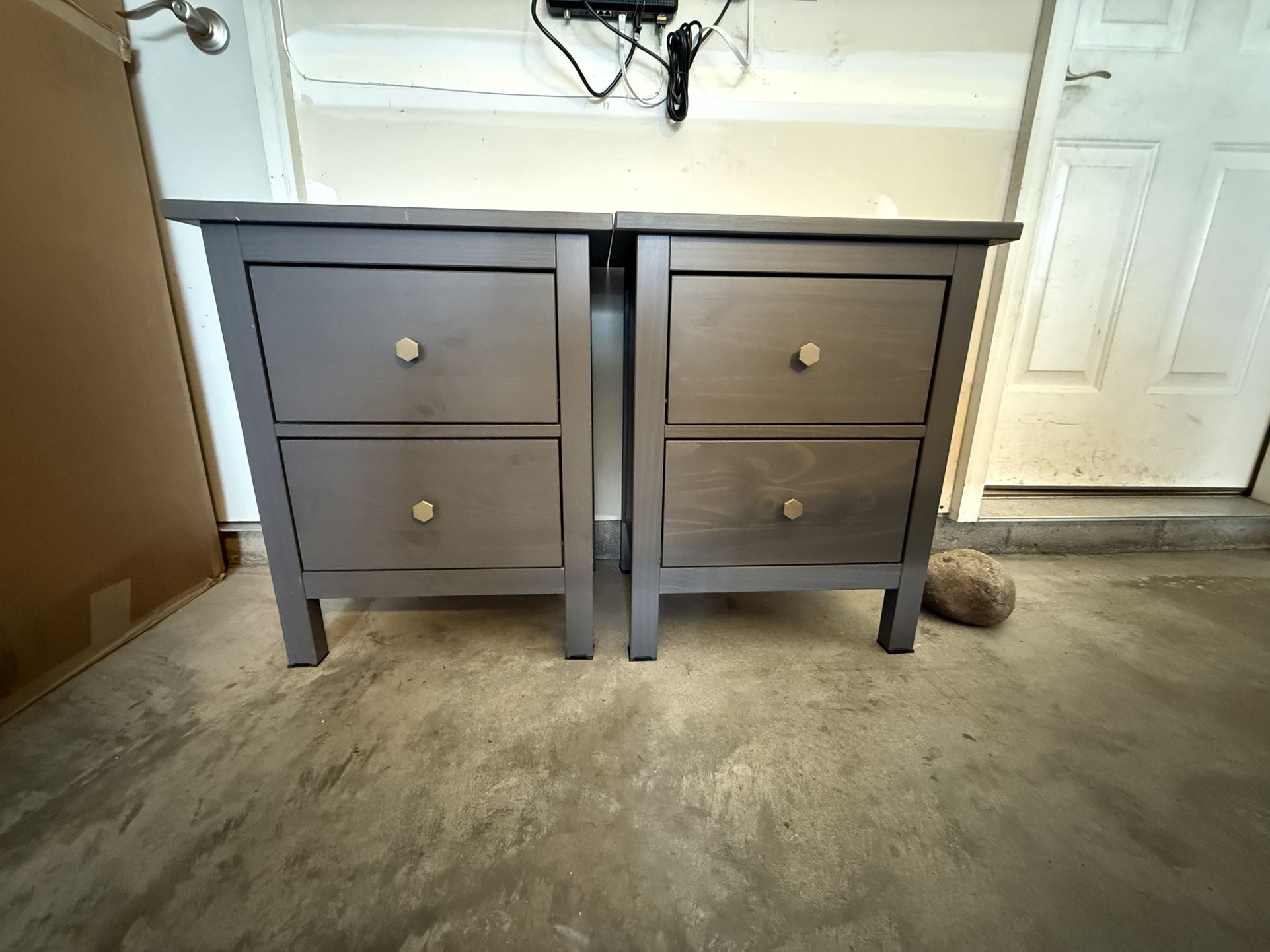 IKEA Hemnes 2 drawer nightstand Grey