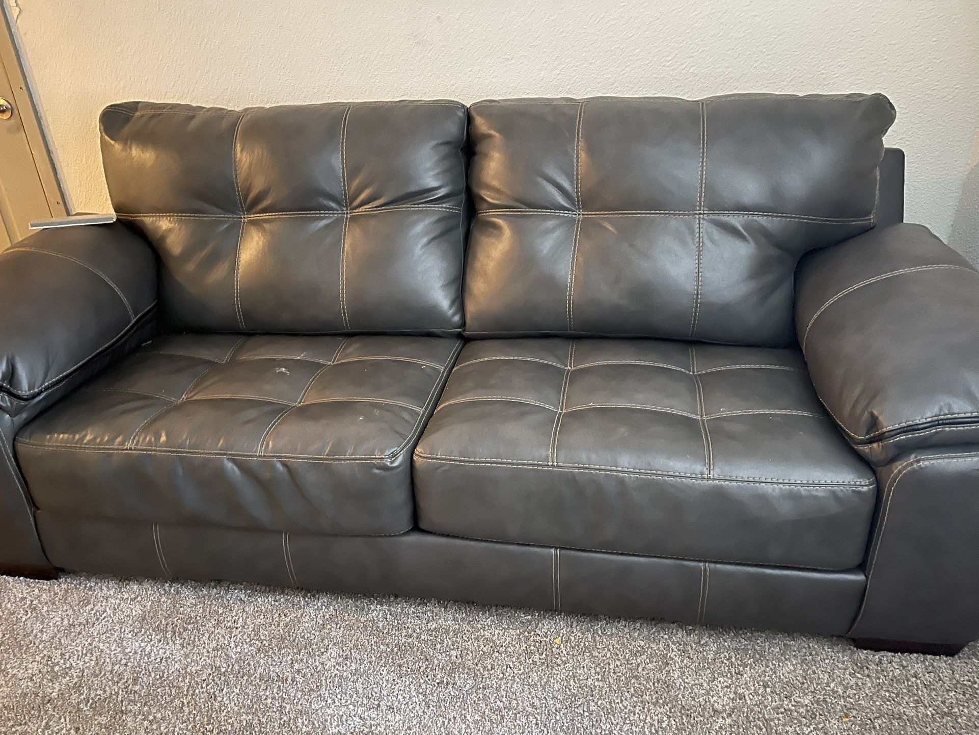 Gray Leather Couch