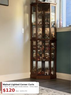 Lighted Corner Curio Cabinet