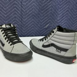 Vans Sk8 Hi "Nubuck" sneakers Size 8 Men’s Gray With Black Trim