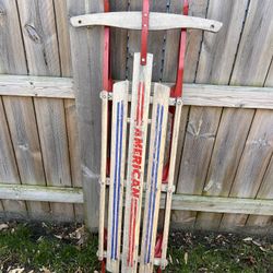 Vintage AMERICAN Metal Rail Snow Winter Sled