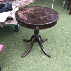 Antique Mid Century MERSMAN ROUND CLAW FOOT DRUM TABLE
