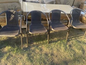 New rattan patio chairs