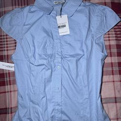 NEW Princess Polly Women’s Arianwyn Short Sleeve Shirt Blue - SIZE 12