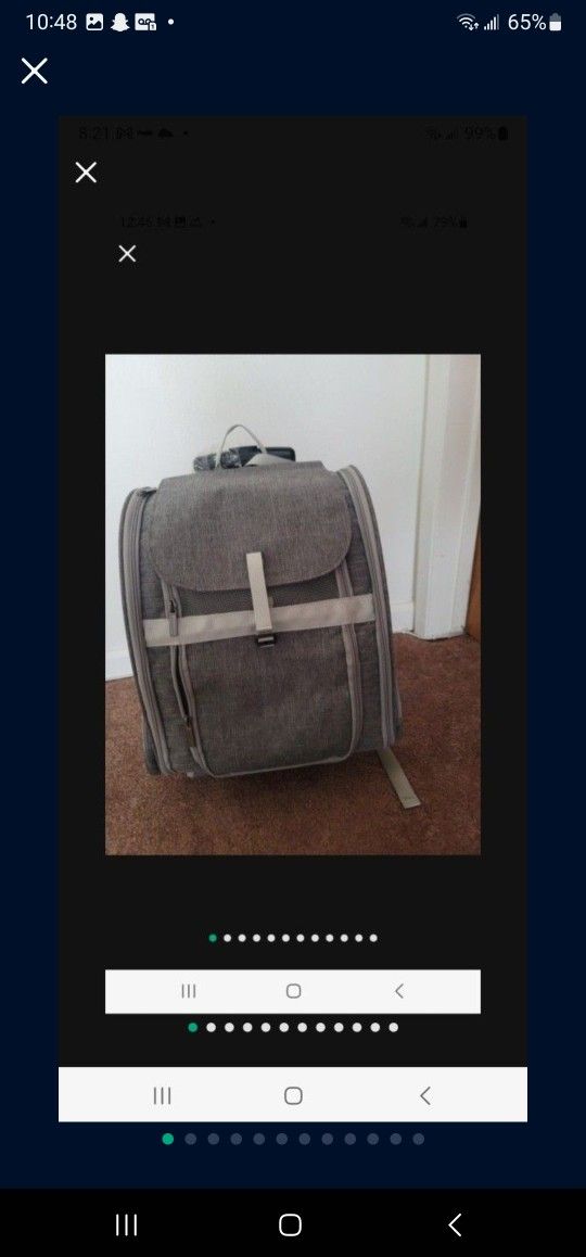 Pet rolling carrier backpack 
