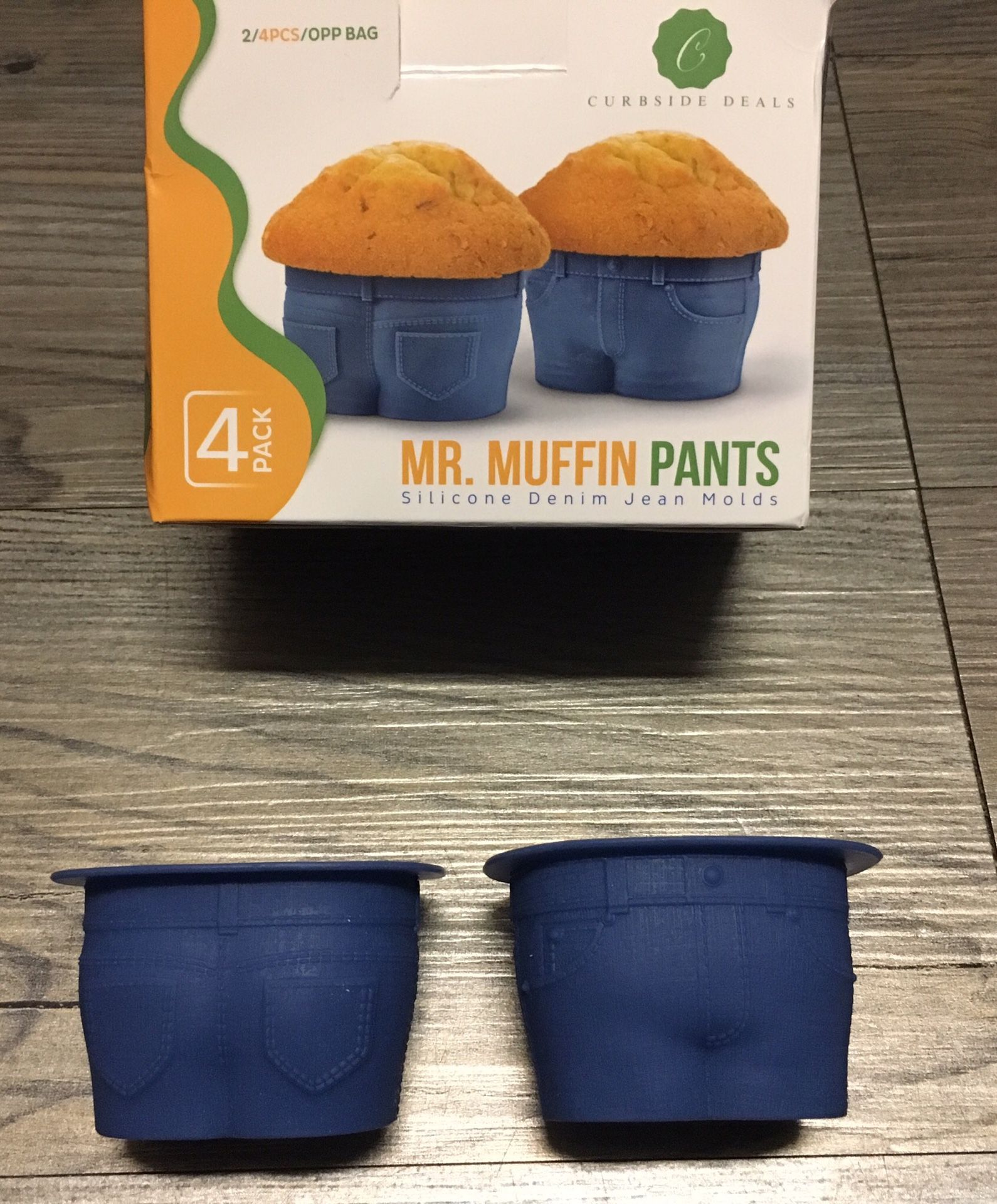 Muffin Cups Silicone Brownie Molds Denim-Style Cupcakes Pan Baking Silicone Jello Chocolate Molds Funny Gag Gifts, Hilarious Novelty White Elephant G