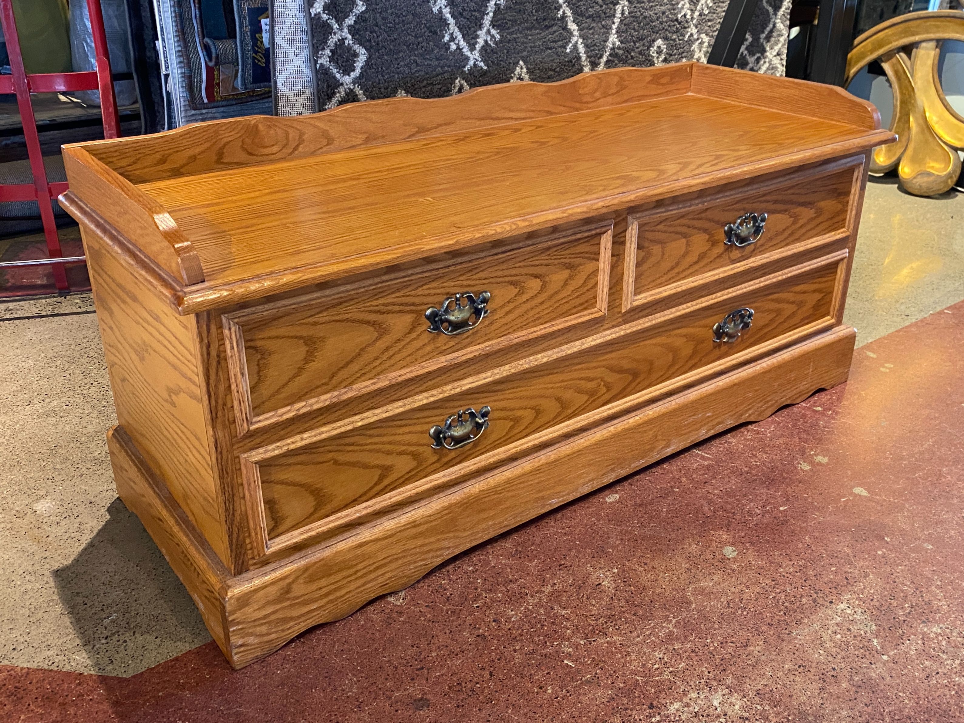 Warm Blonde Lift Top Storage Chest w/ Lip