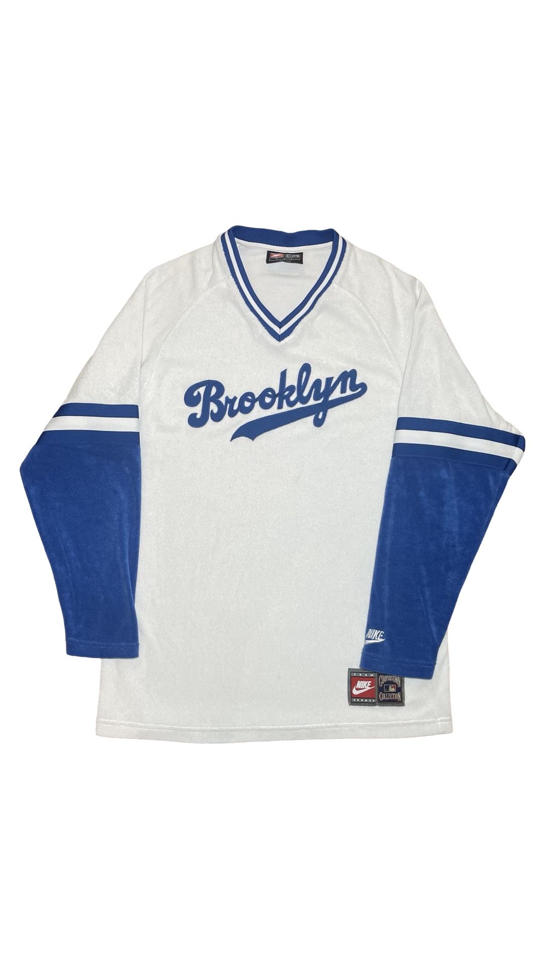 Vintage Nike Cooperstown Collection MLB Brooklyn Los Angeles Dodgers Fleece Pullover Long Sleeve Jersey Shirt