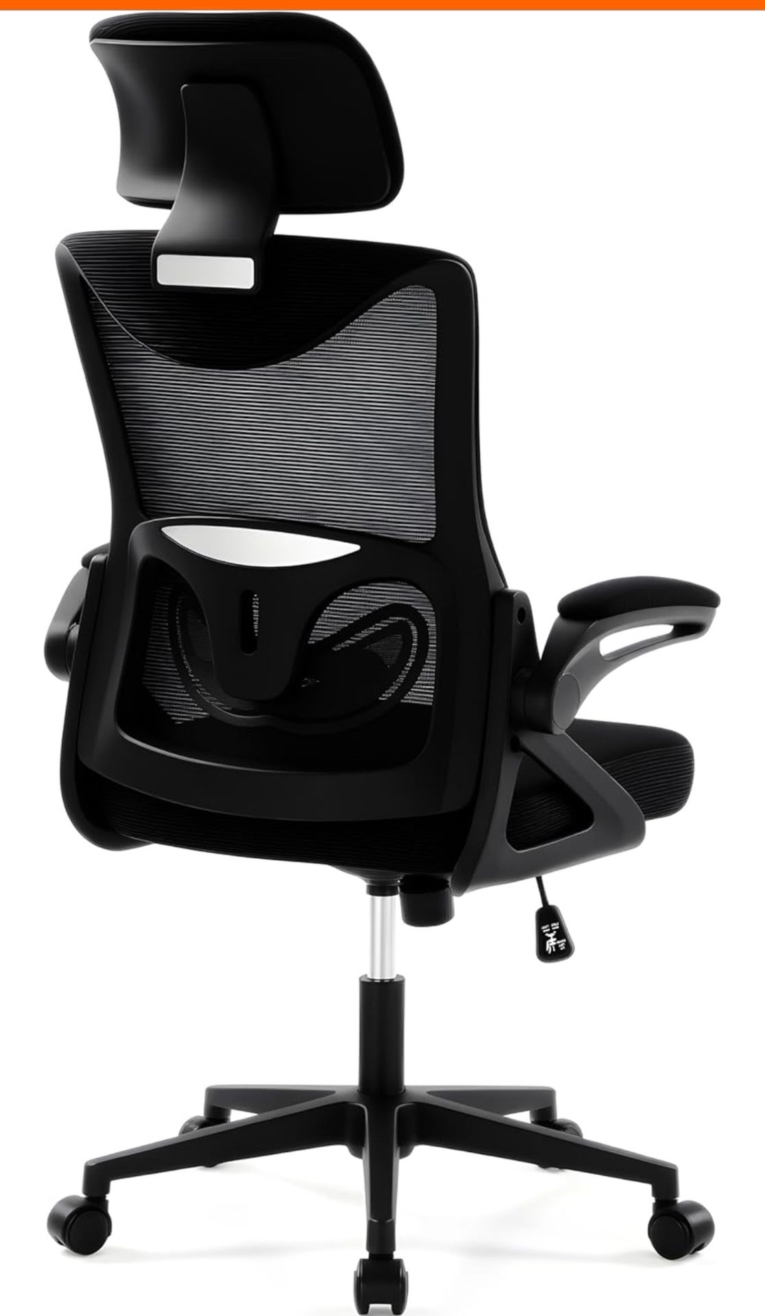 Ergonomic Office Chair,Ergonomic Desk Chair with Headrest Mesh Computer Chair with High Back Adjustable Lumbar Support, Rolling Swivel Chairs with Whe