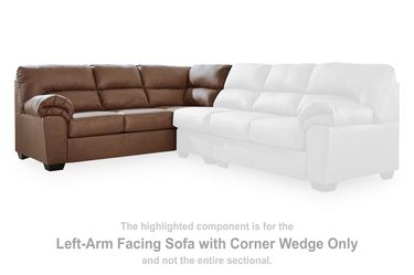 WillowBend Caramel LAF Sofa w/Corner Wedge   PC2770466