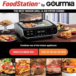 NEW GOURMIA SMOKELESS INDOOR GRILL AIR FRYER