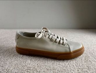 FRYE Gia Women Low Top Lace-up Genuine Leather Ivory Gum Sole Sneakers Sz 7.5M - Worn Once!
