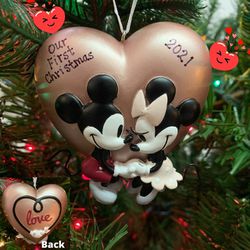 Mickey Minnie Valentine's Love Heart Ornament Keepsake