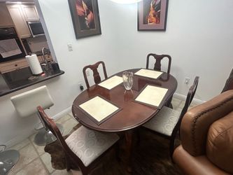 Dining room table and four chairs