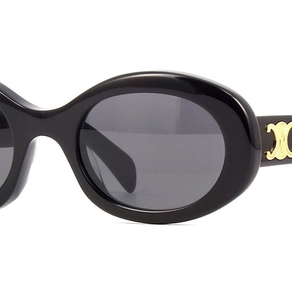 Celine Cl40194U 01A Oval Cat Eye Black Sunglasses
