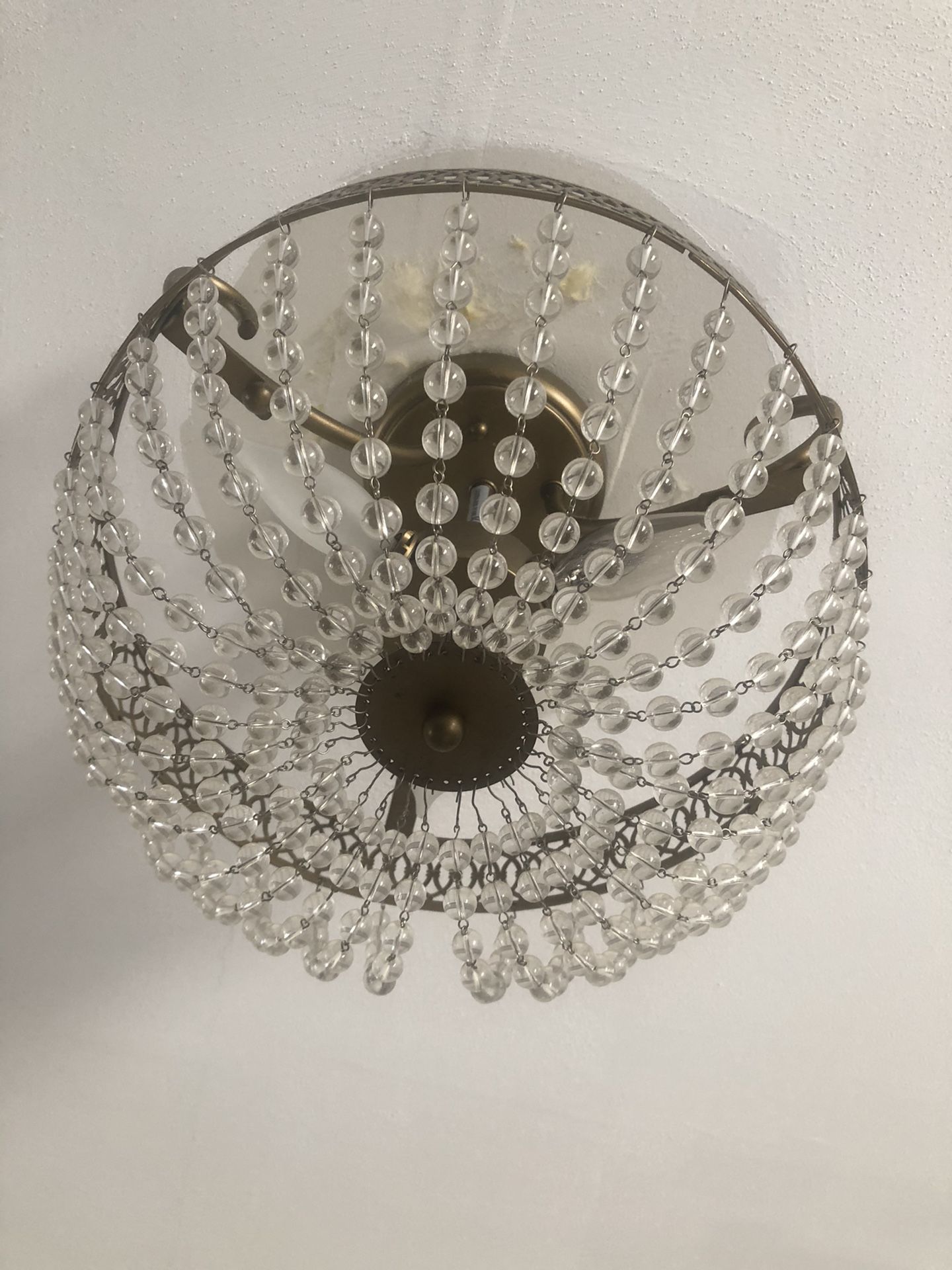 Pearl white and gold chandelier