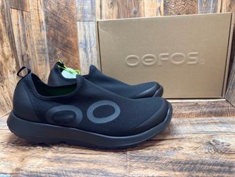 NEW OOFOS OOMG Sport Slip On Orthopedic Men’s Shoes Triple Black US Size 11 & 12