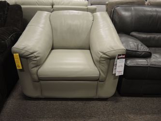 Chateau D'Ax Leather Chair - Dove Grey | Armchair
