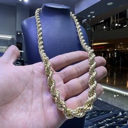 Gold Rope Chain 10MM 24"
