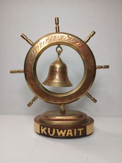 Brass Nautical Ship Boat Sailor Wheel Bell high gong, bell, ship's wheel